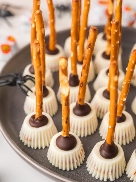 Halloween Witch Broom Snacks on a plate