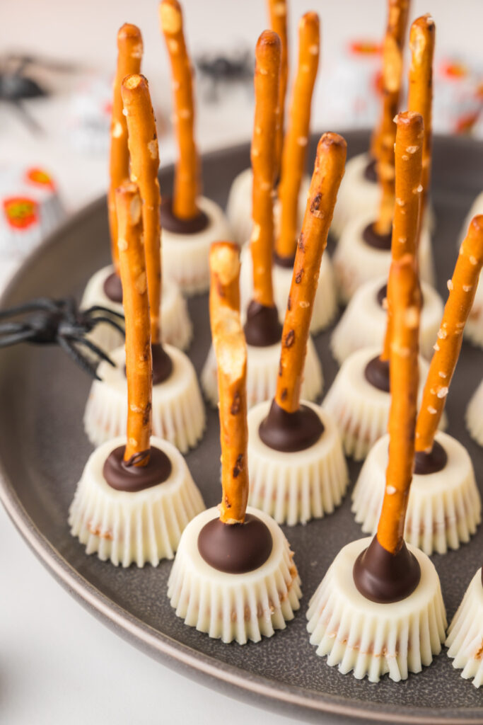 Halloween Witch Broom Snacks on a plate